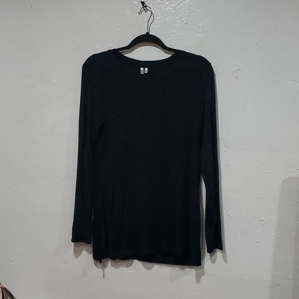 Banana Republic The Signature Tee Collection Long Sleeve Tunic in Black Size S - Picture 4 of 13